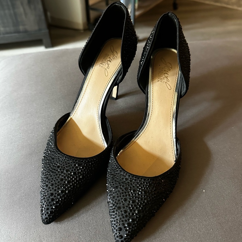 Badgley Mischka Sparkly Black Stilettos